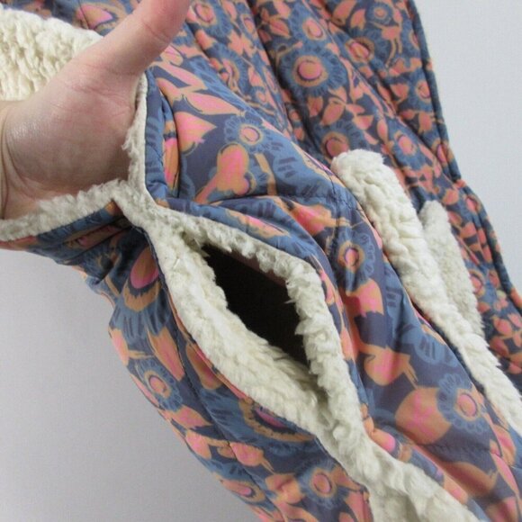 Natural Life Kimono Sherpa Jacket Women L XL Snap Hooded Boho Oversized Hood 764 - Picture 8 of 16